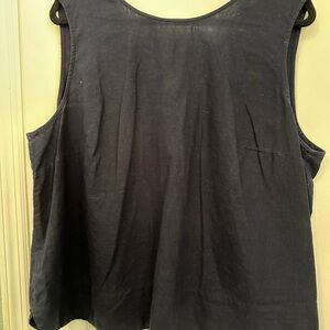 LOFT Dark Blue Sleeveless Linen Top